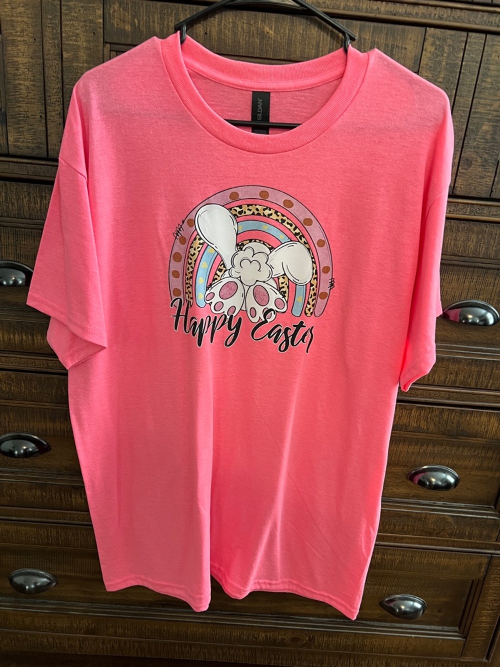 Happy Easter Bunny Graphic Tee - Pink